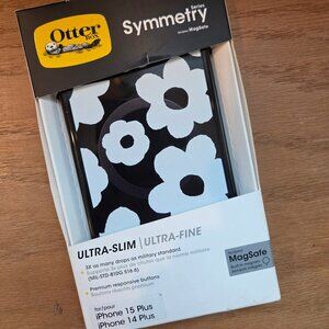 OtterBox Symmetry Series MagSafe case iPhone 15+ and iphone 14+ black floral
